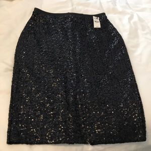 Express black sequin midi skirt